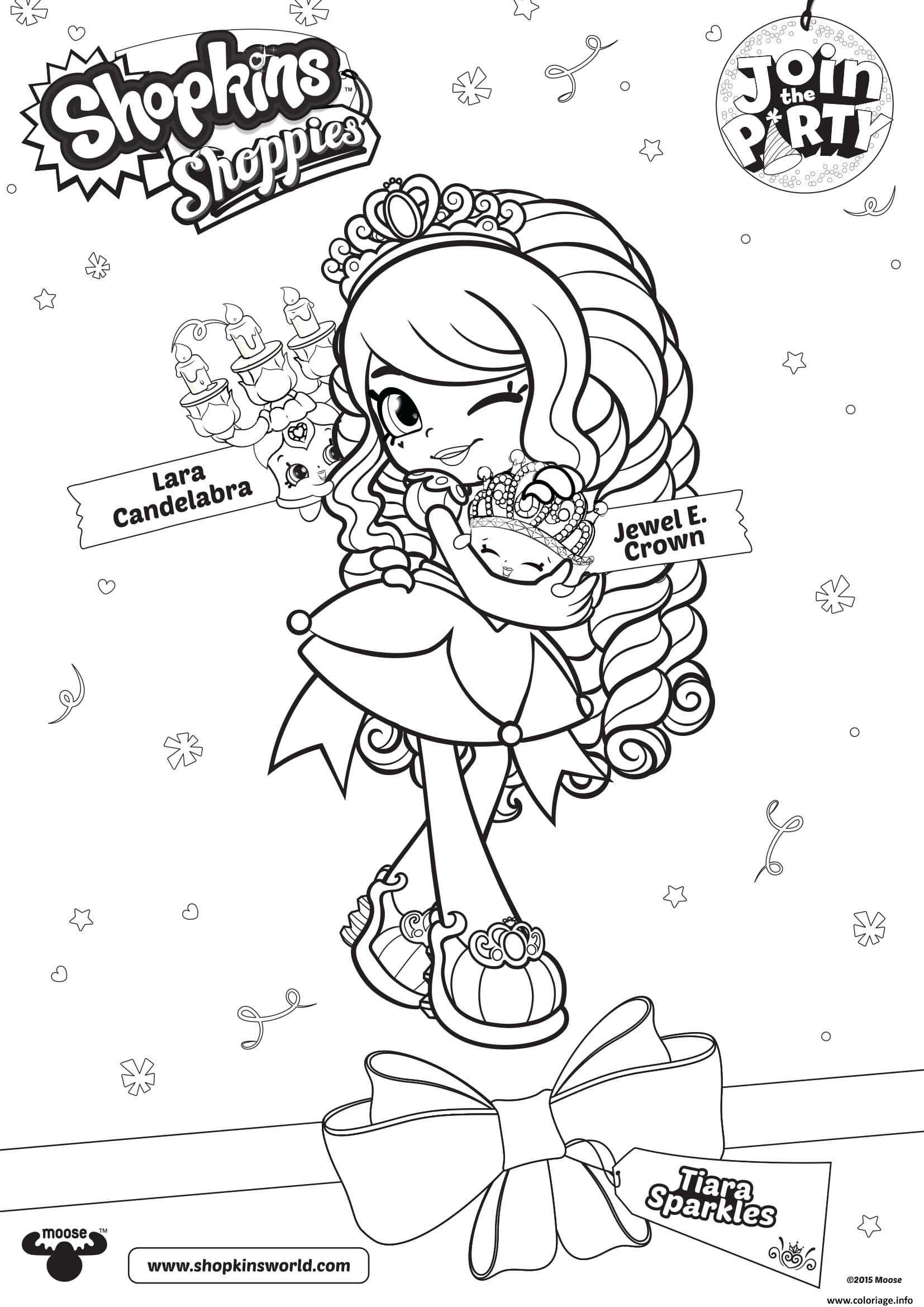 Dessin Shopkins Doll Lara Candelabra Jewel Crown Coloriage Gratuit à Imprimer