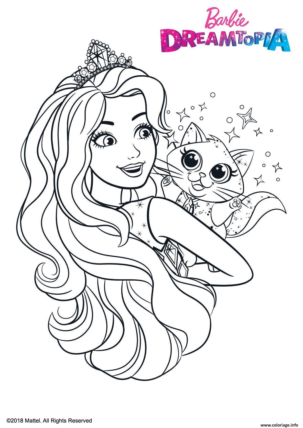  Coloriage  Gulli Barbie Au Royaumes Des Paillettes Dessin 