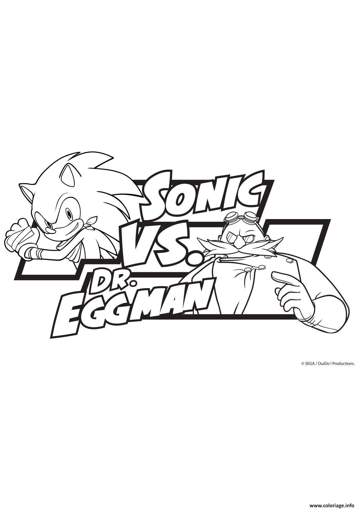 Dessin Gulli Sonic contre Dr Eggman Coloriage Gratuit à Imprimer