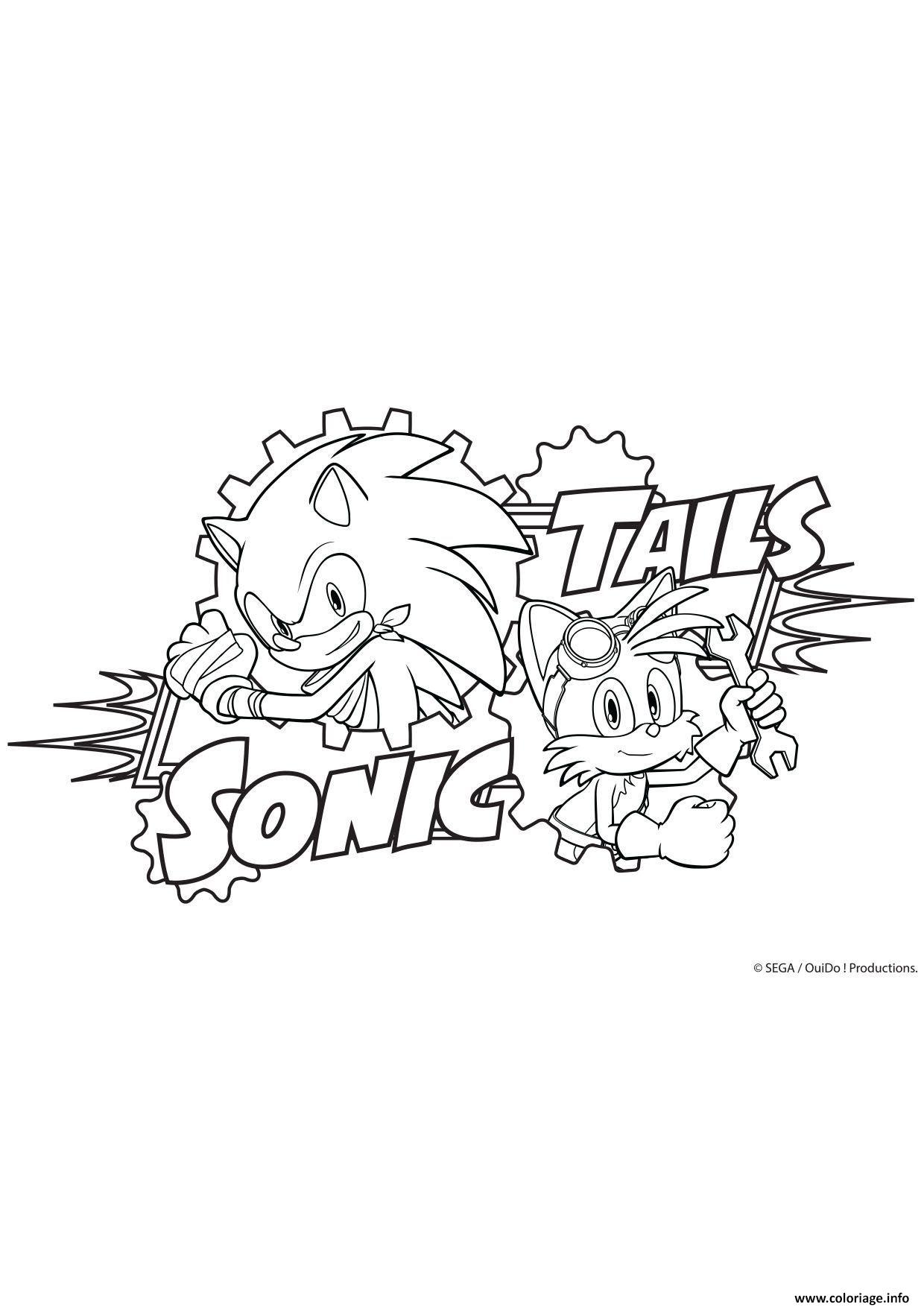 Coloriage Tails Et Sonic Dessin à Imprimer