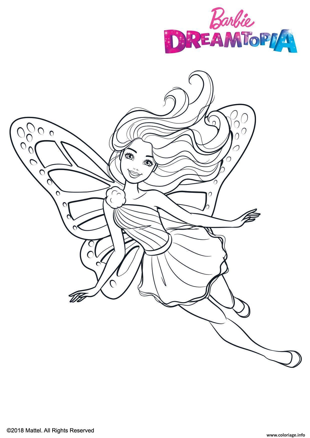 Coloriage Barbie Fee A Imprimer