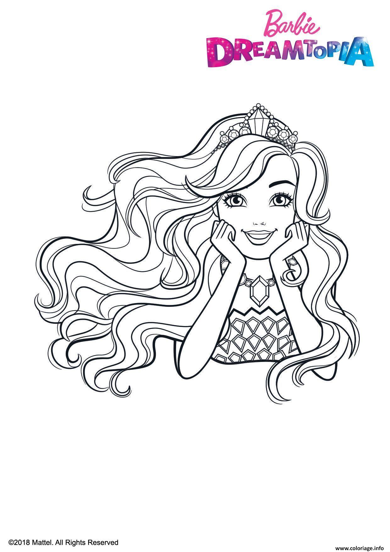 Coloriage Barbie Princesses Chevelures Magiques Dessin Gulli à imprimer