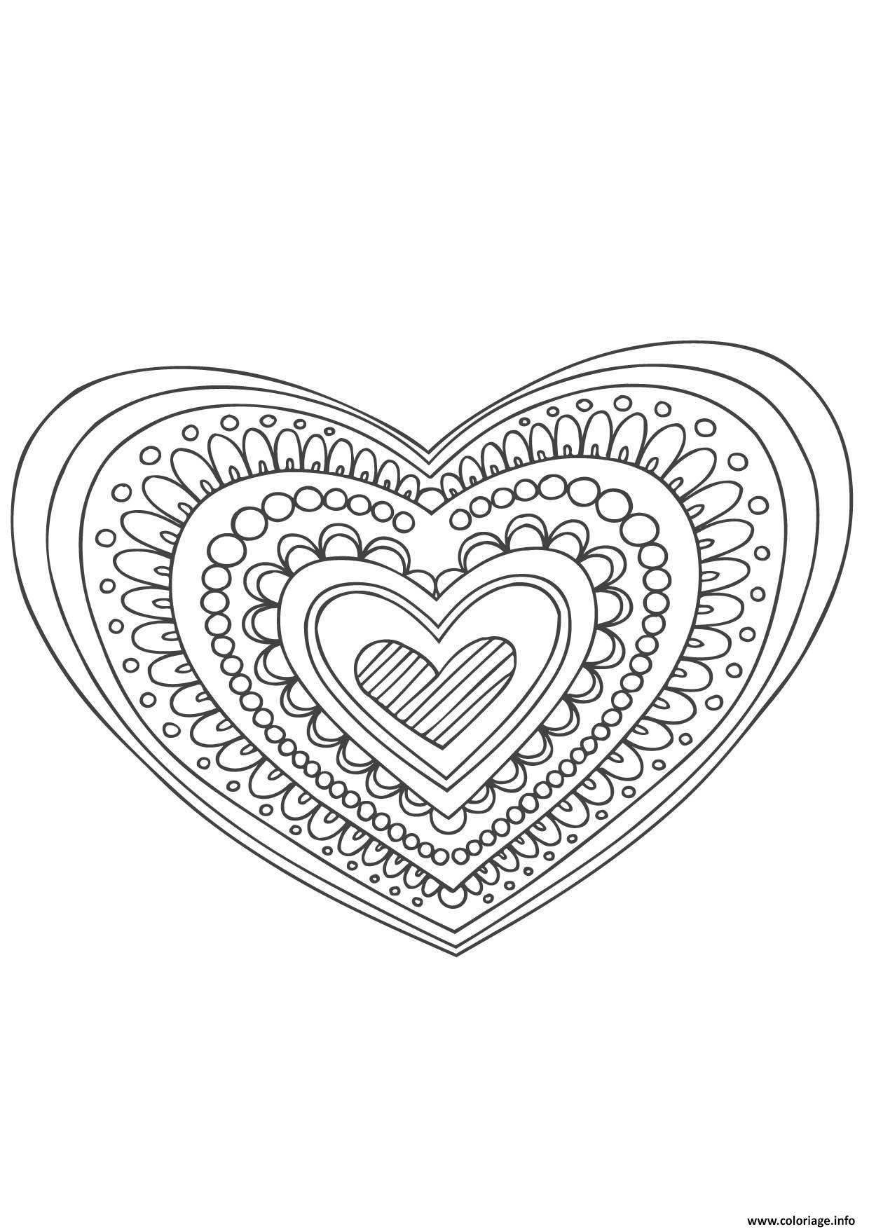 Coloriage Gulli Mandala Coeur Dessin à Imprimer