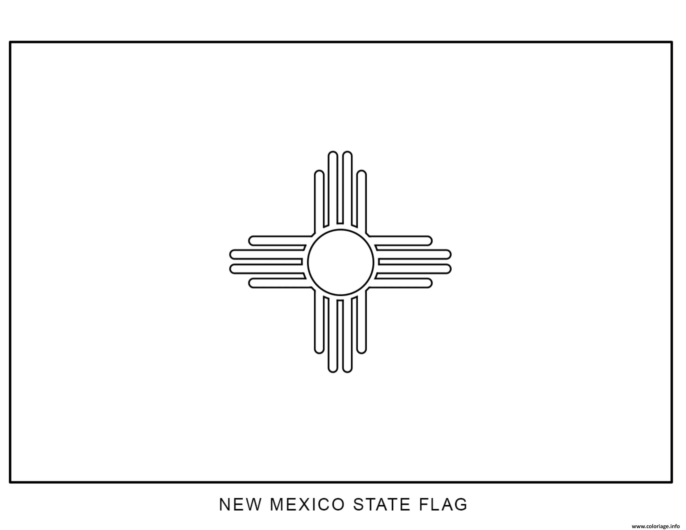 Coloriage New Mexico Drapeau Etats Unis Dessin à Imprimer