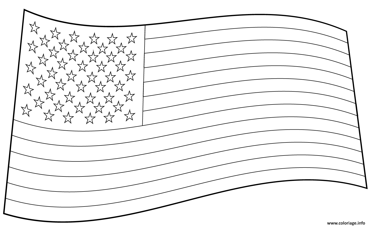 Dessin usa drapeau american Coloriage Gratuit à Imprimer