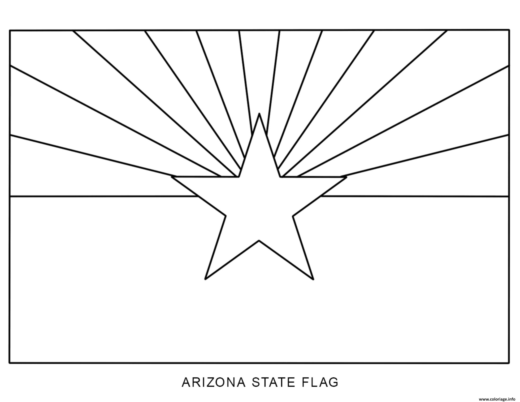 Dessin arizona drapeau Etats Unis Coloriage Gratuit à Imprimer