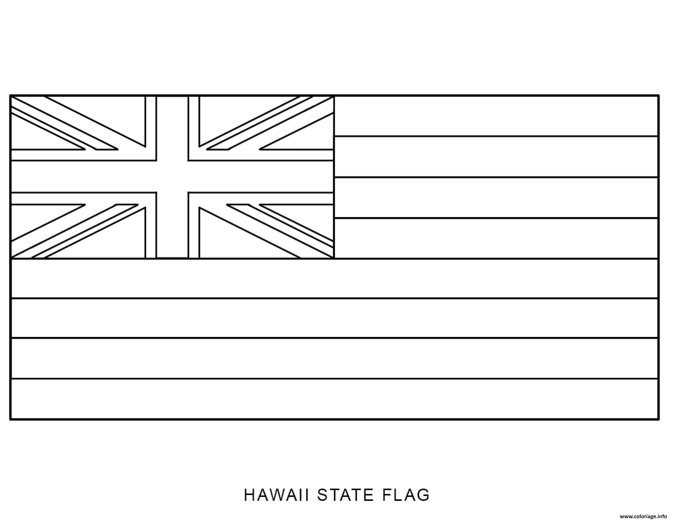 Dessin hawaii drapeau Etats Unis Coloriage Gratuit à Imprimer