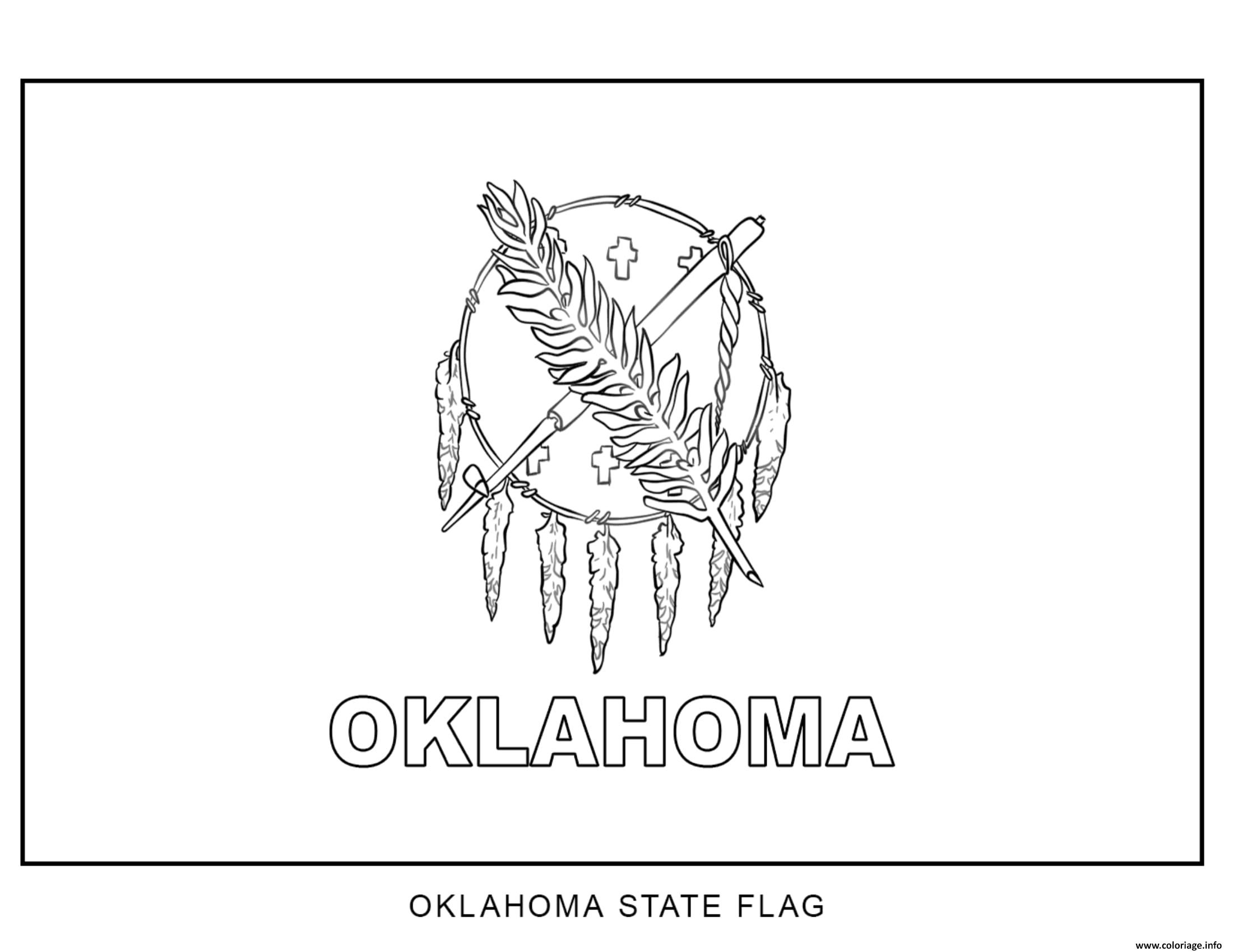 Coloriage Oklahoma Drapeau Etats Unis Dessin à Imprimer
