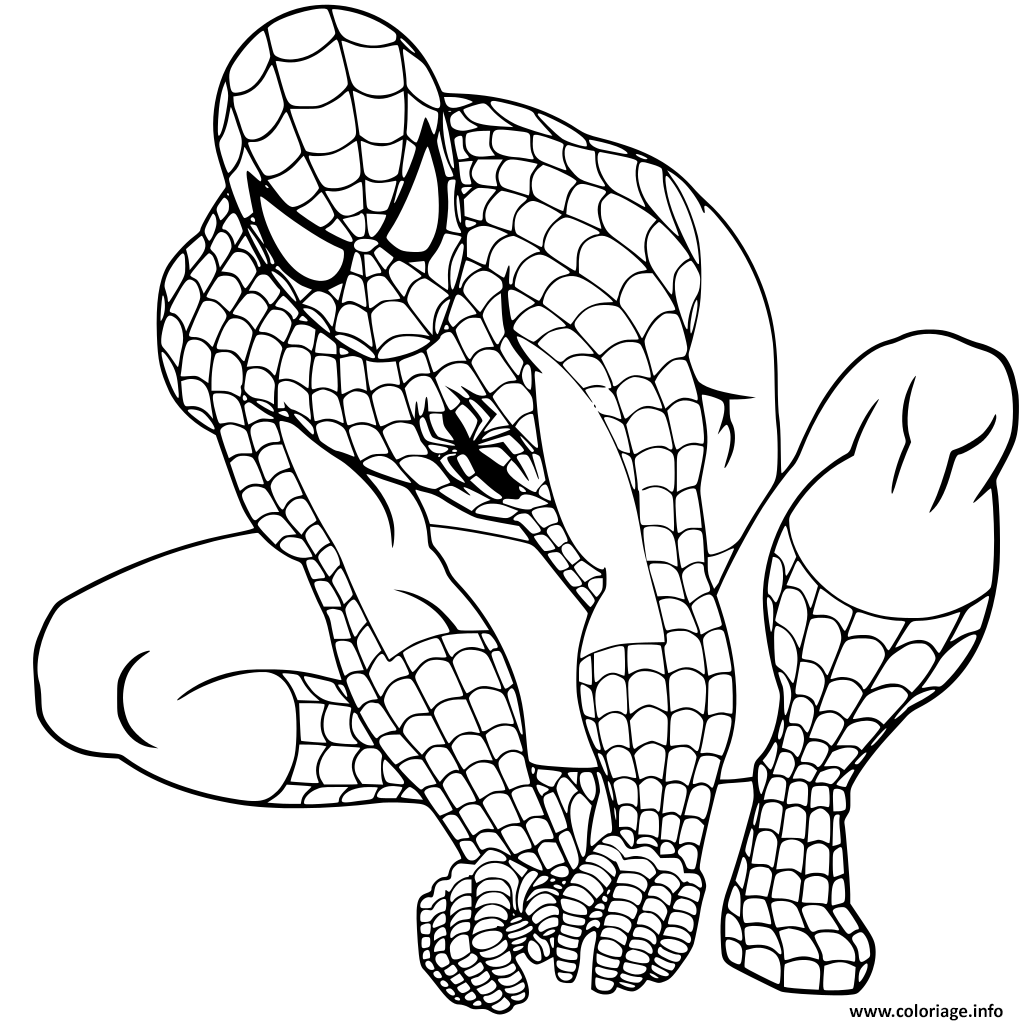 Coloriage Sur Ordinateur Spiderman Dessin Spider-man à imprimer