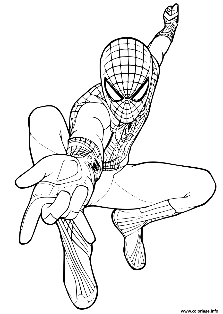 Coloriage Peter Parker Is Spiderman Dessin à Imprimer