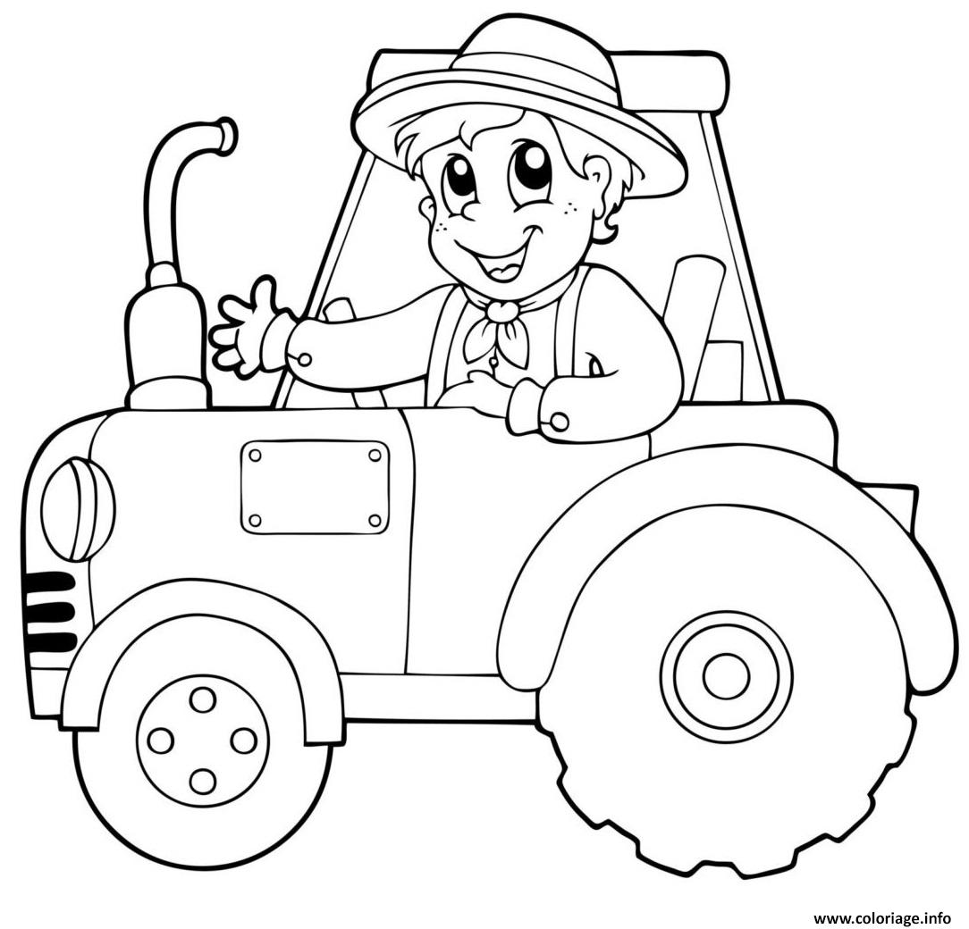 Dessin tracteur pour action de grace Coloriage Gratuit à Imprimer
