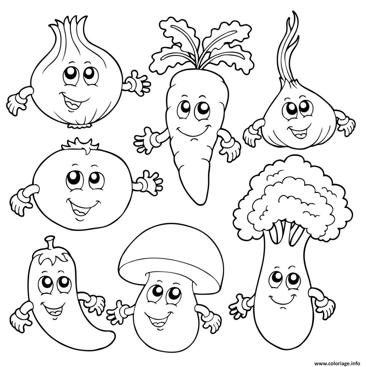 Coloriage legumes pour le repas action de grace - JeColorie.com