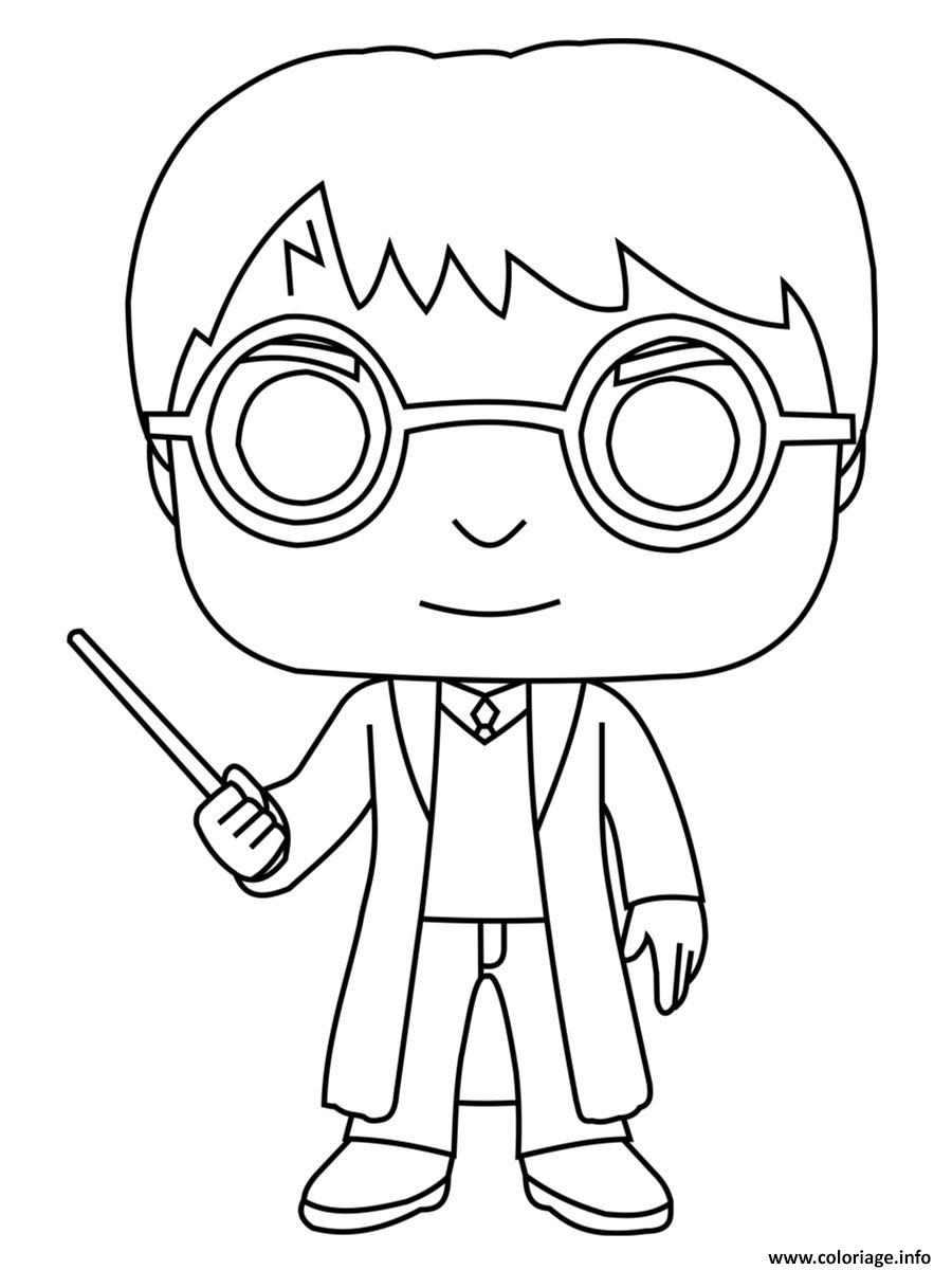 Dessin Harry Potter En Miniature Funko Pop Coloriage Gratuit à Imprimer