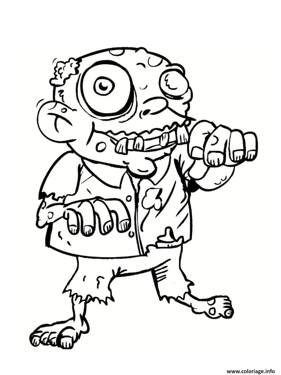 Coloriage zombie grand pere  JeColorie.com