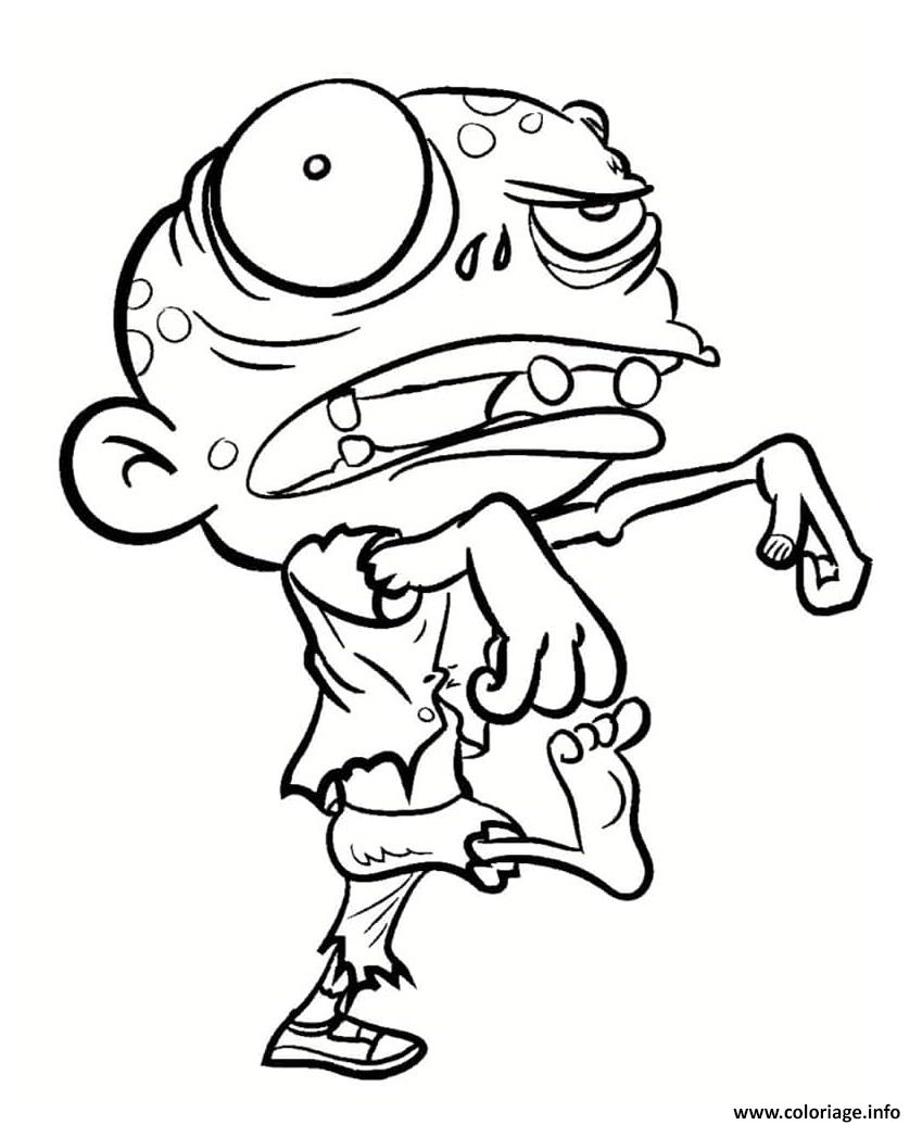 Dessin zombie creature horreur Coloriage Gratuit à Imprimer