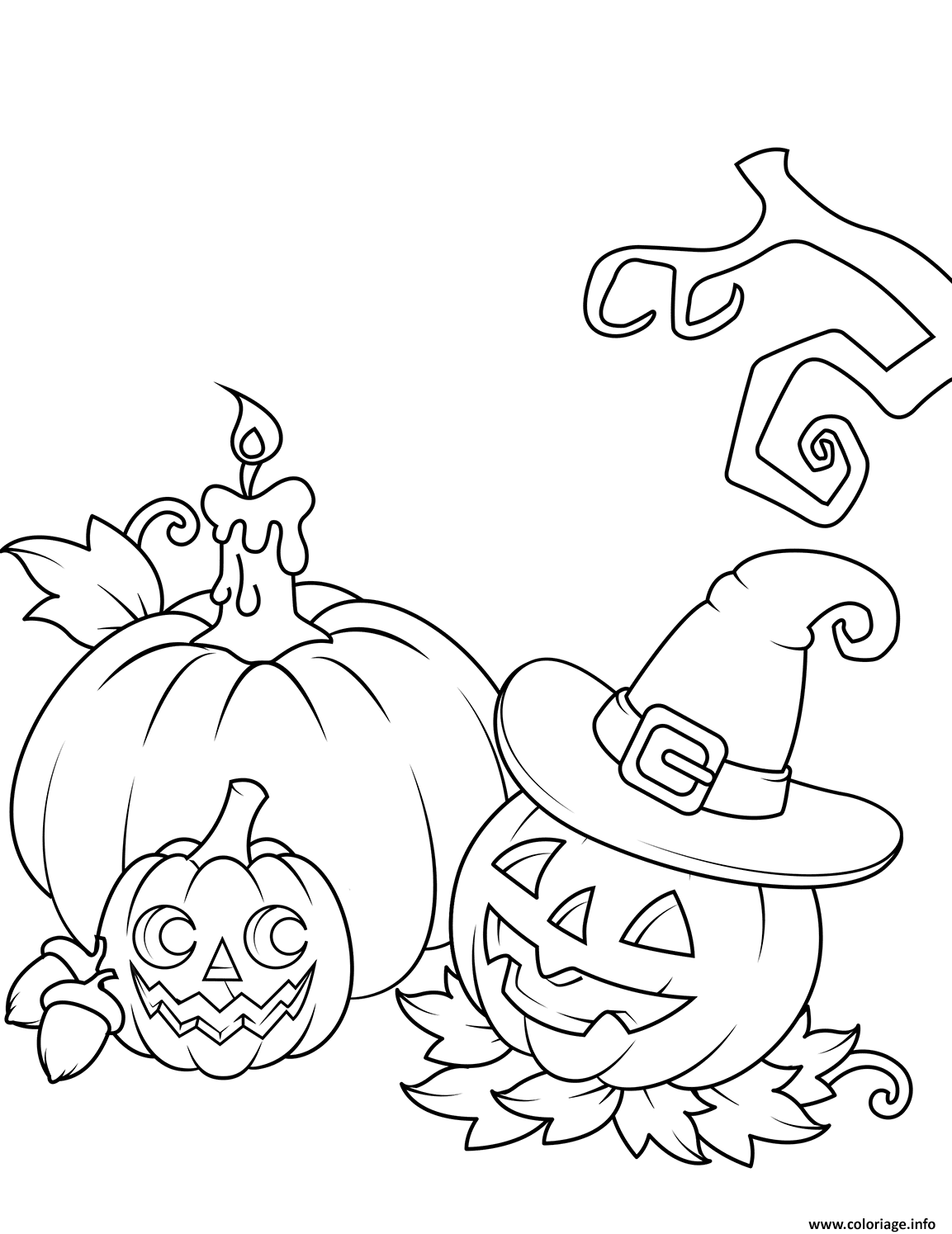 Coloriage Halloween Citrouille Jack O Lanterns Dessin à Imprimer