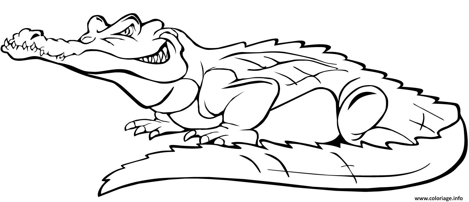 Dessin crocodile de bande dessinee Coloriage Gratuit à Imprimer