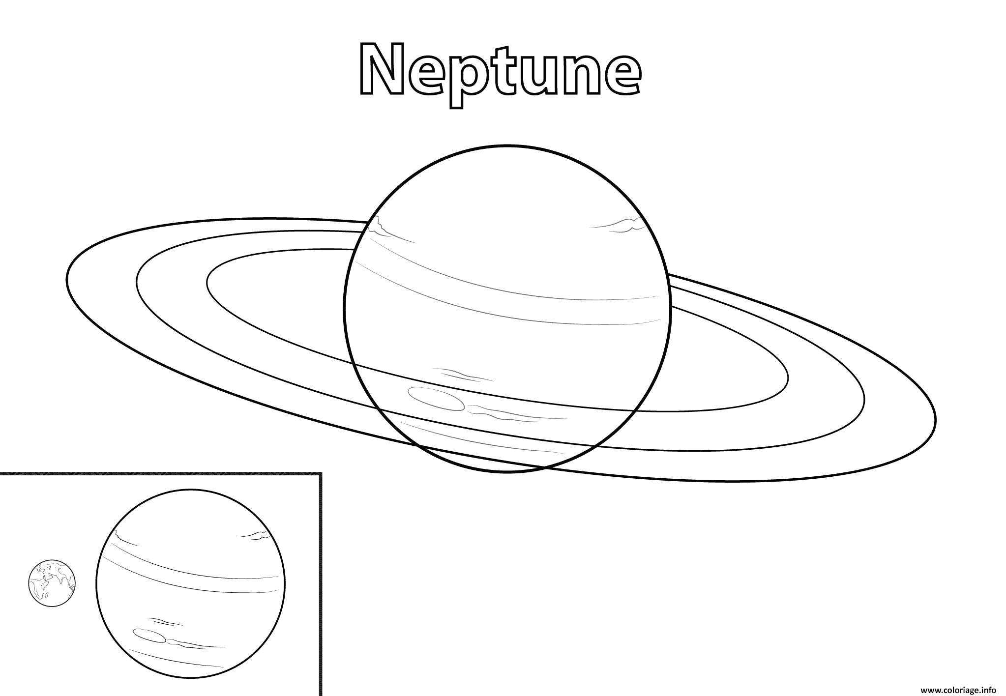 Dessin neptune planete Coloriage Gratuit à Imprimer