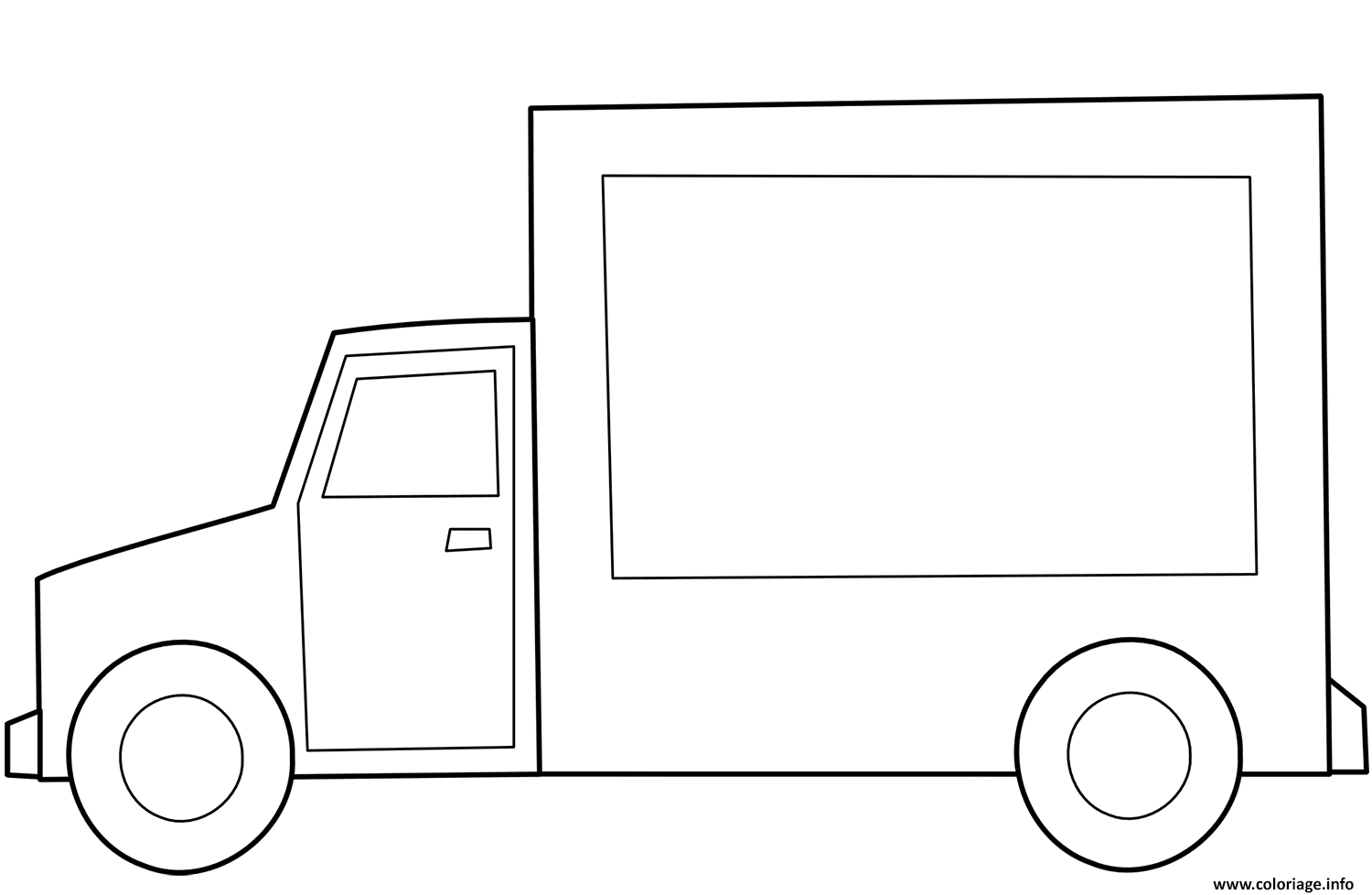 Coloriage Simple Camion Dessin à Imprimer