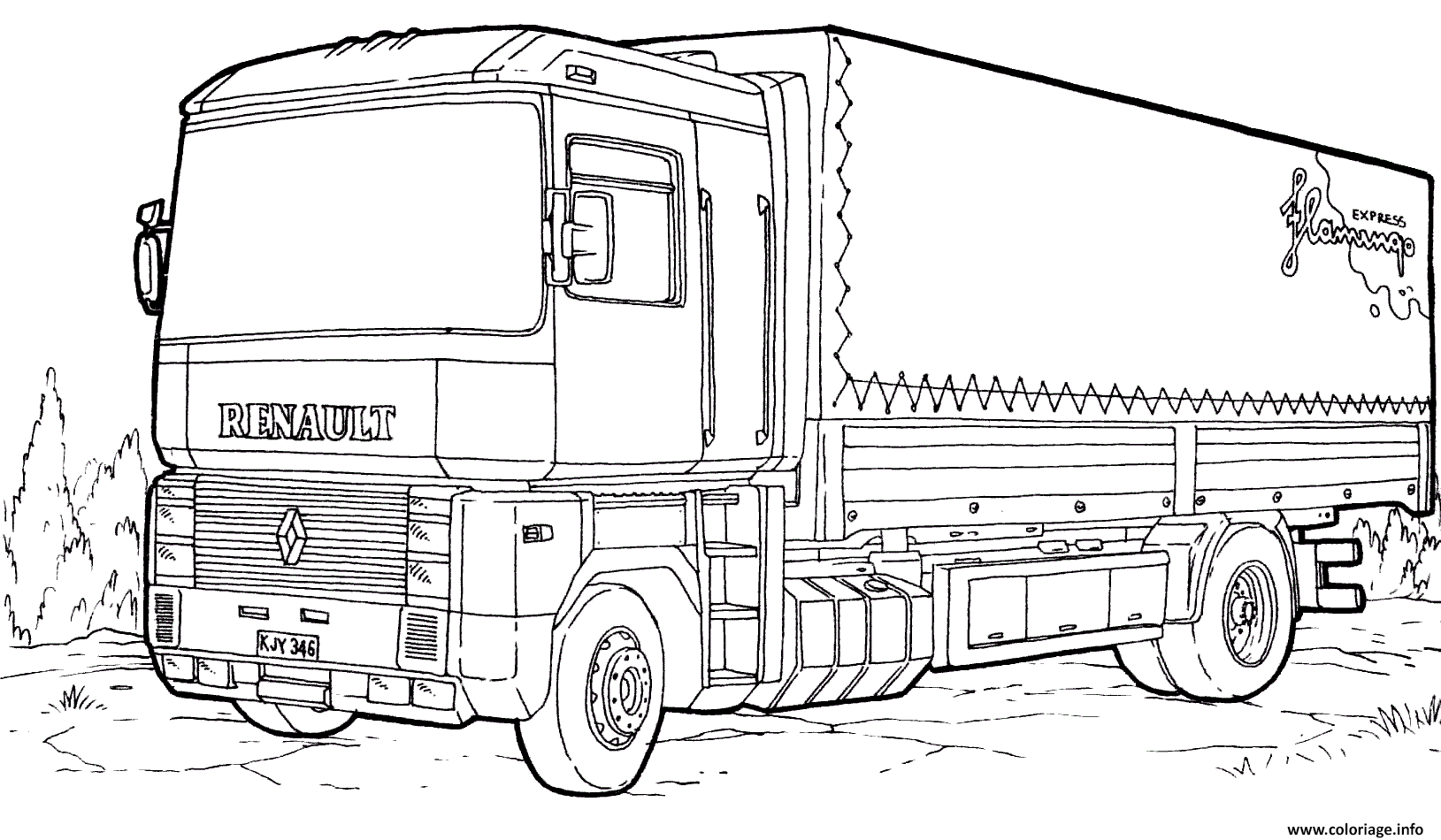 Coloriage Camion Remorque Dessin Camion à imprimer