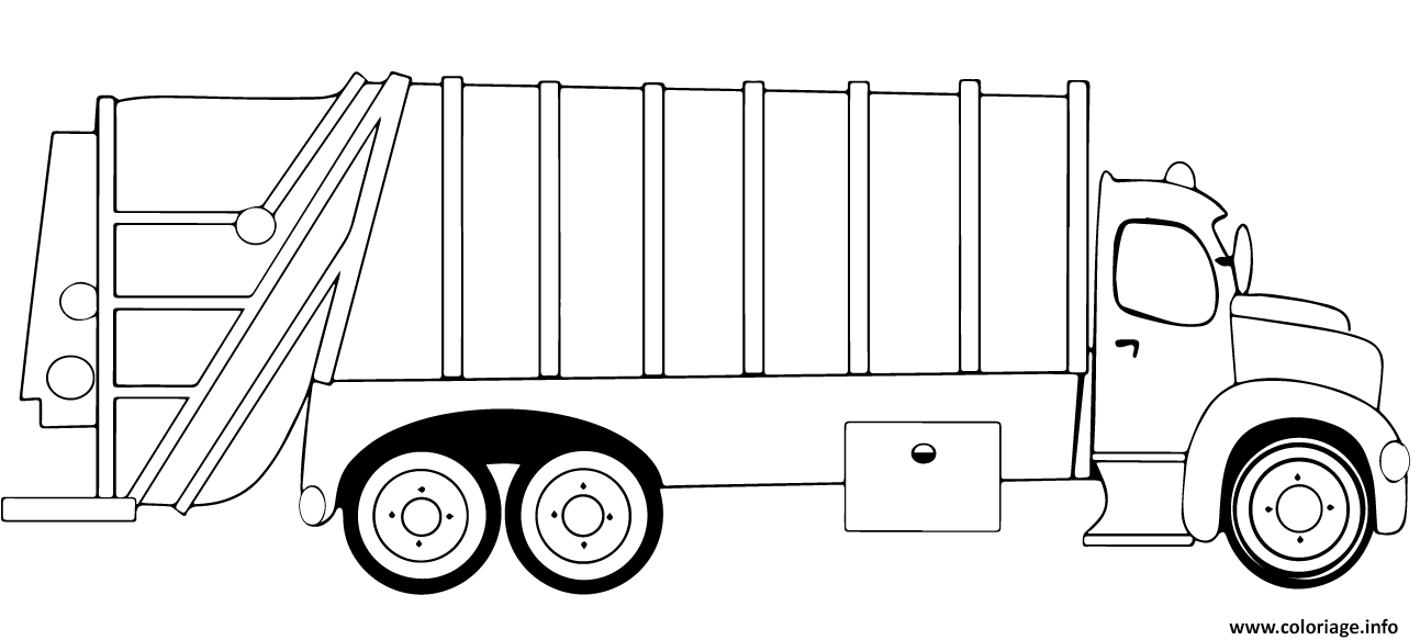 Dessin garbage camion Coloriage Gratuit à Imprimer