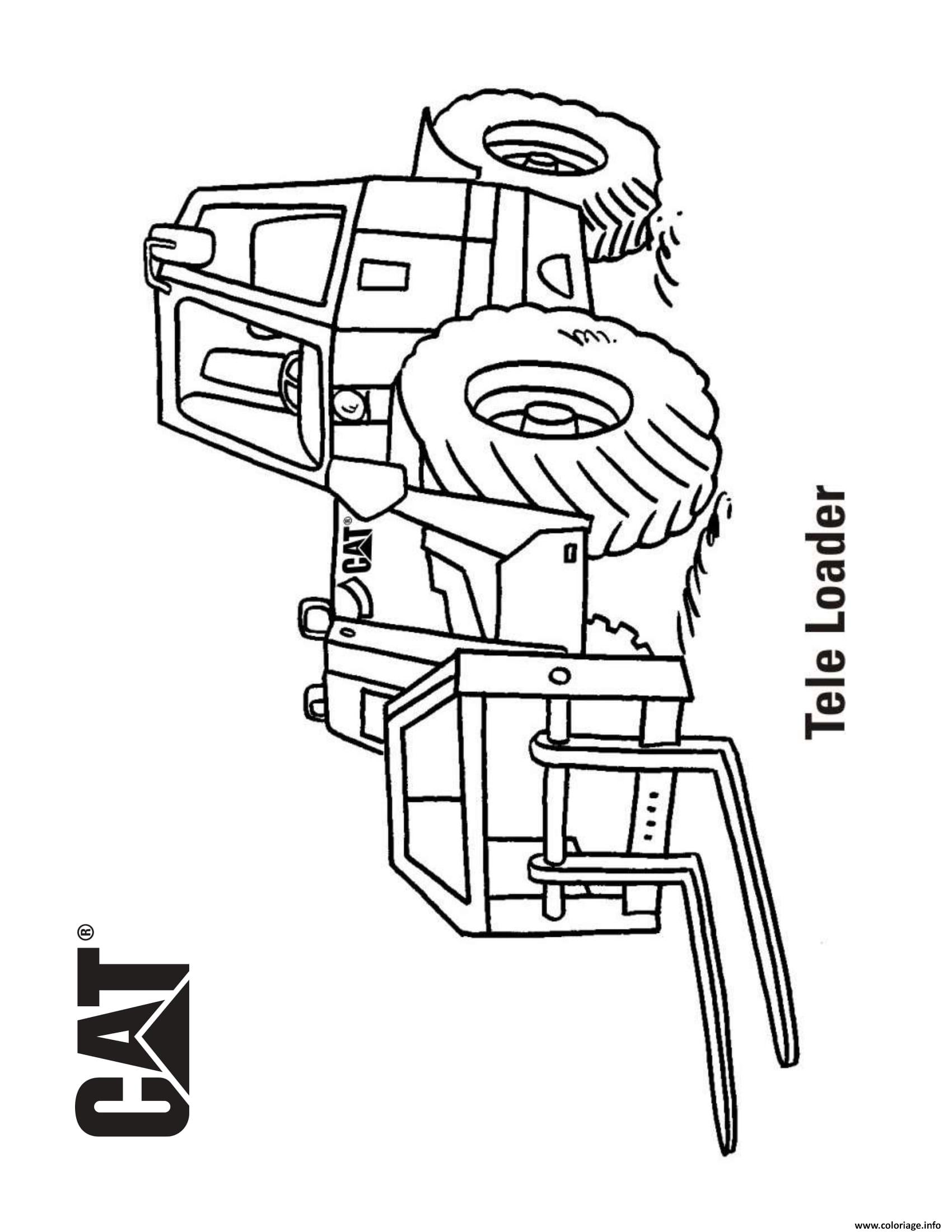 Dessin tele loader camion Coloriage Gratuit à Imprimer