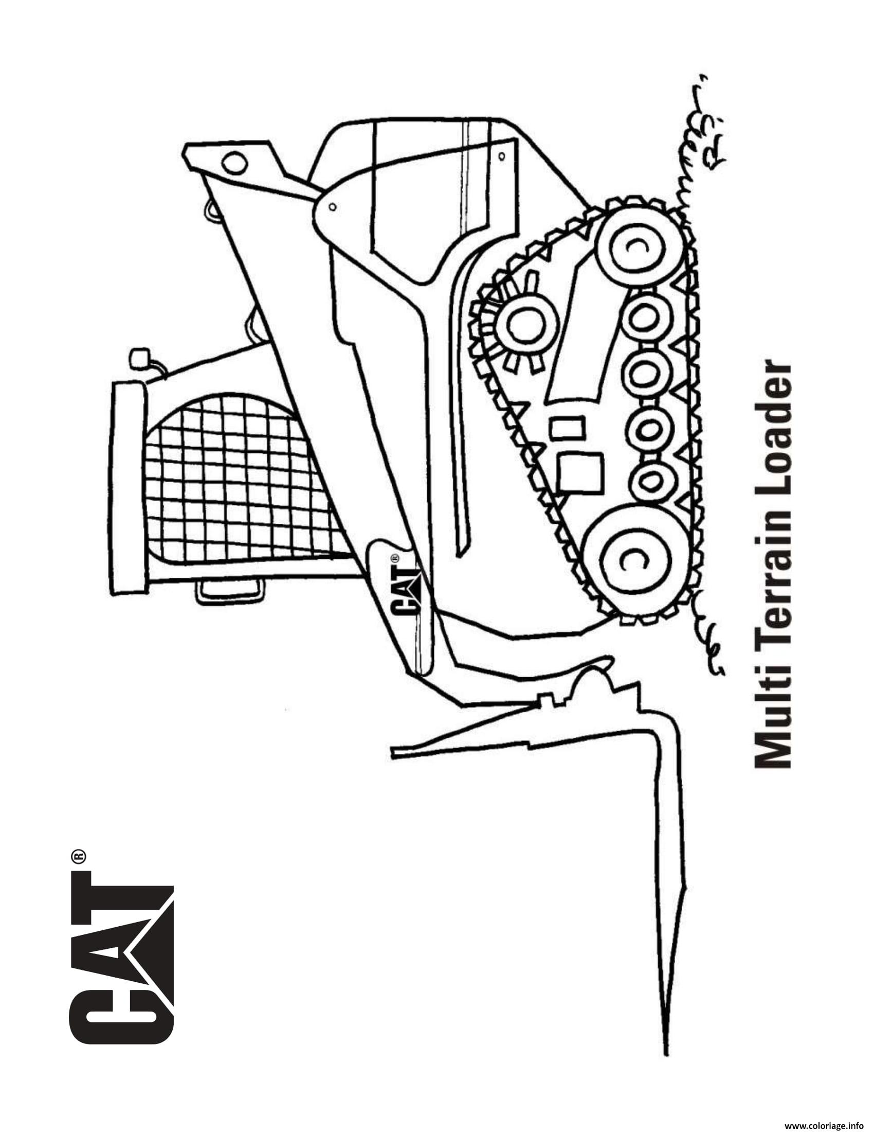 Dessin multi terrain loader camion cat Coloriage Gratuit à Imprimer