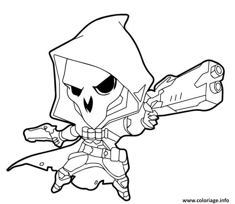 Dessin Overwatch Reaper Cute Coloriage Gratuit à Imprimer