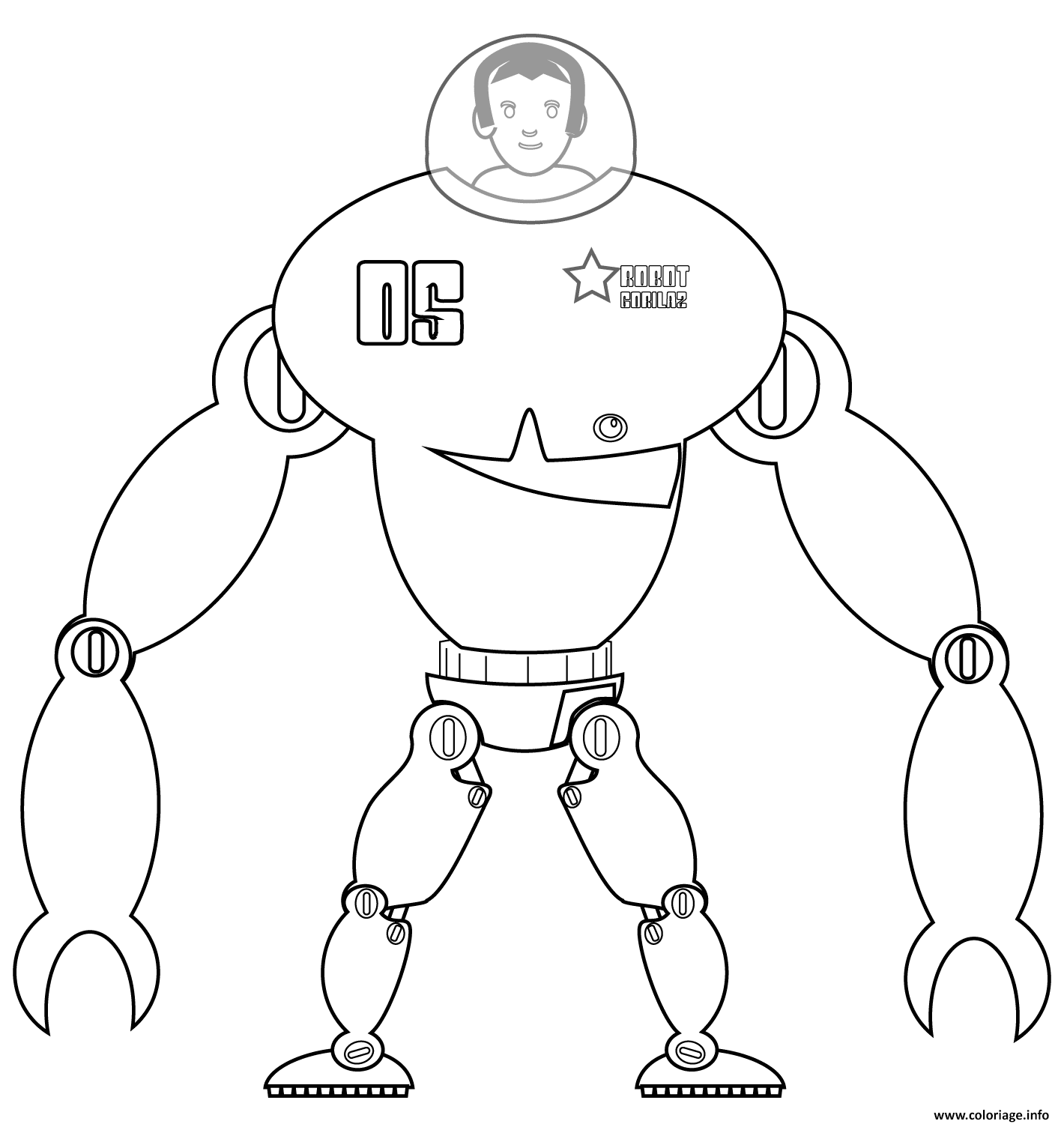 Coloriage d'un robot avec une ampoule