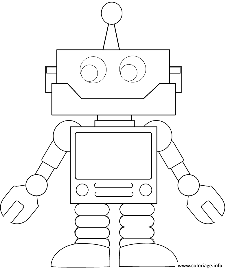Dessin cartoon robot Coloriage Gratuit à Imprimer