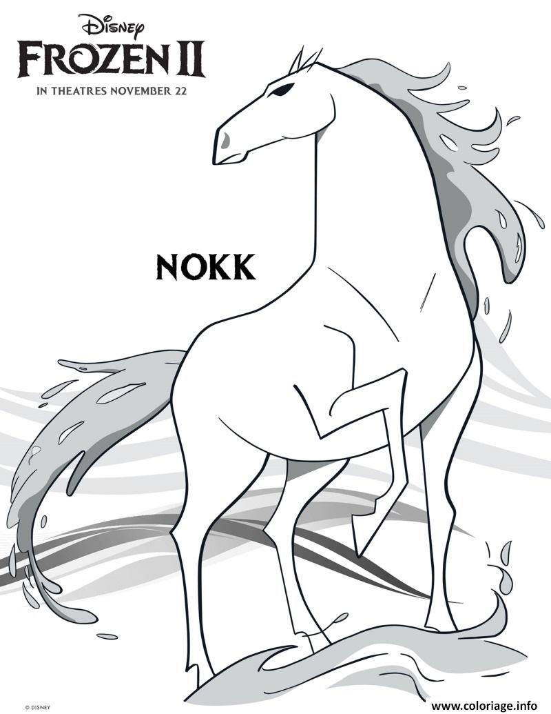 Dessin Le cheval Nokk dans La reine des neiges 2 de Disney Coloriage Gratuit à Imprimer