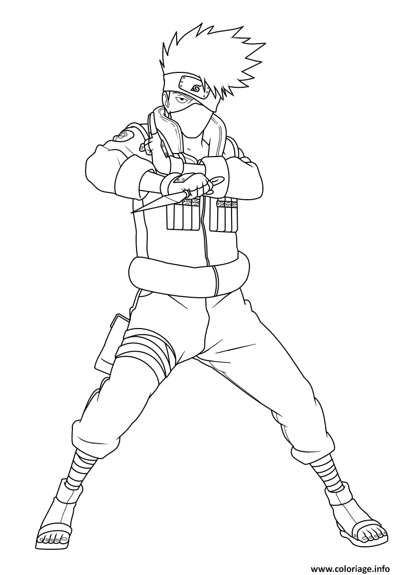 Dessin Hatake Kakashi is a shinobi of Konohagakures Hatake clan Coloriage Gratuit à Imprimer