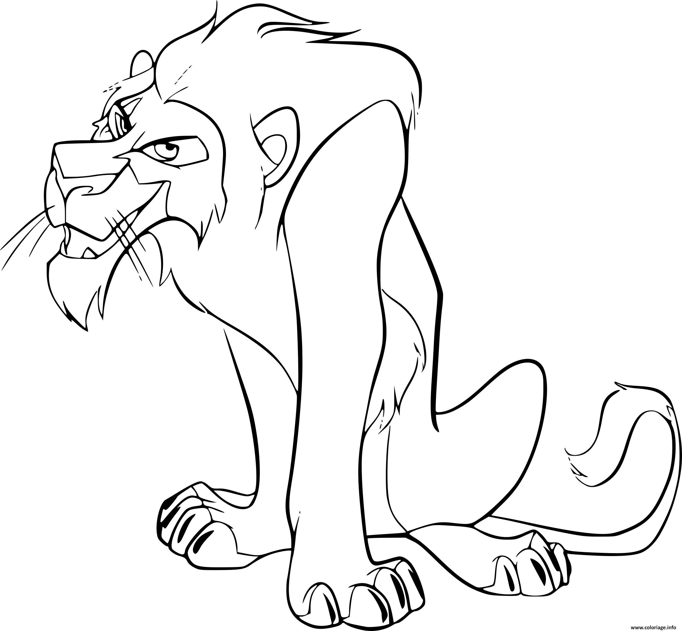 Dessin scar frere cadet de Mufasa Coloriage Gratuit à Imprimer