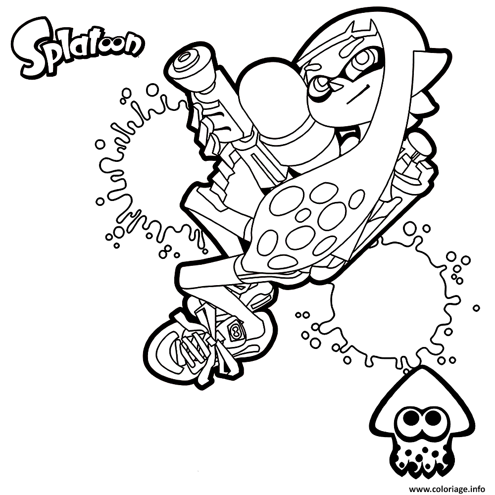 Dessin splatoon 2 inklings live in inkopolis Coloriage Gratuit à Imprimer