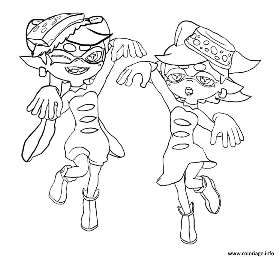 Dessin Splatoon Squid Sisters Coloriage Gratuit à Imprimer