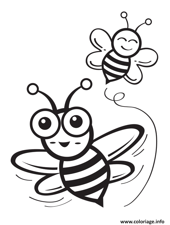 Dessin abeille insectes hymenopteres Coloriage Gratuit à Imprimer