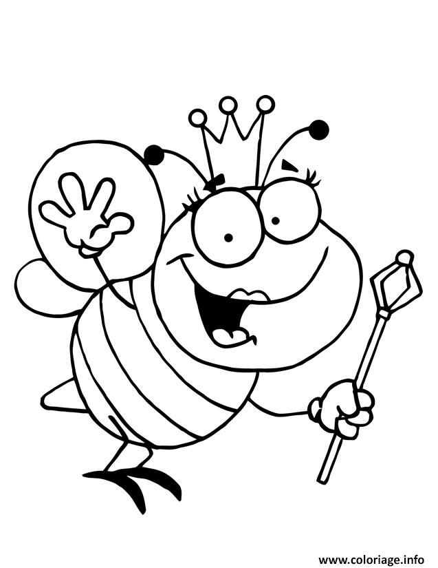 Dessin la reine abeille Coloriage Gratuit à Imprimer