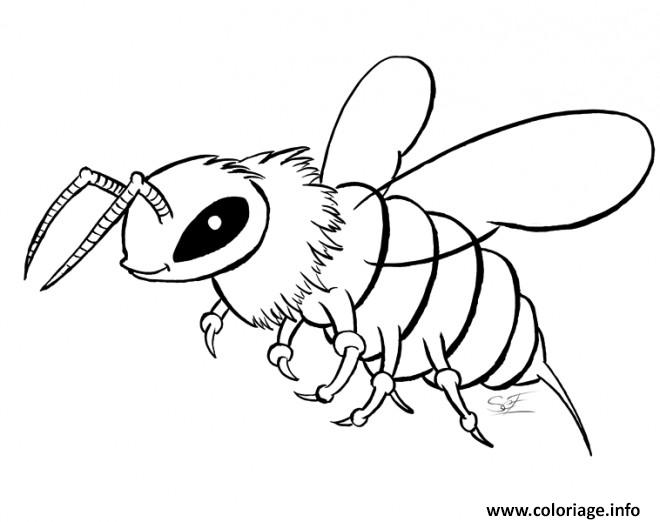 Coloriage Abeille Maternelle En Noir Realiste Dessin Abeille A Imprimer