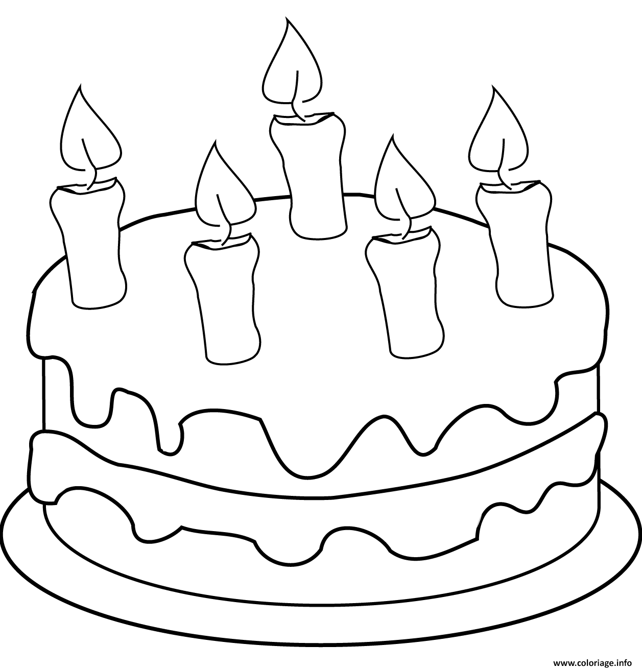 coloriage gateau anniversaire 3 ans Coloriage Gateau Au Fromage Avec Chandelles Dessin coloriage gateau anniversaire 3 ans