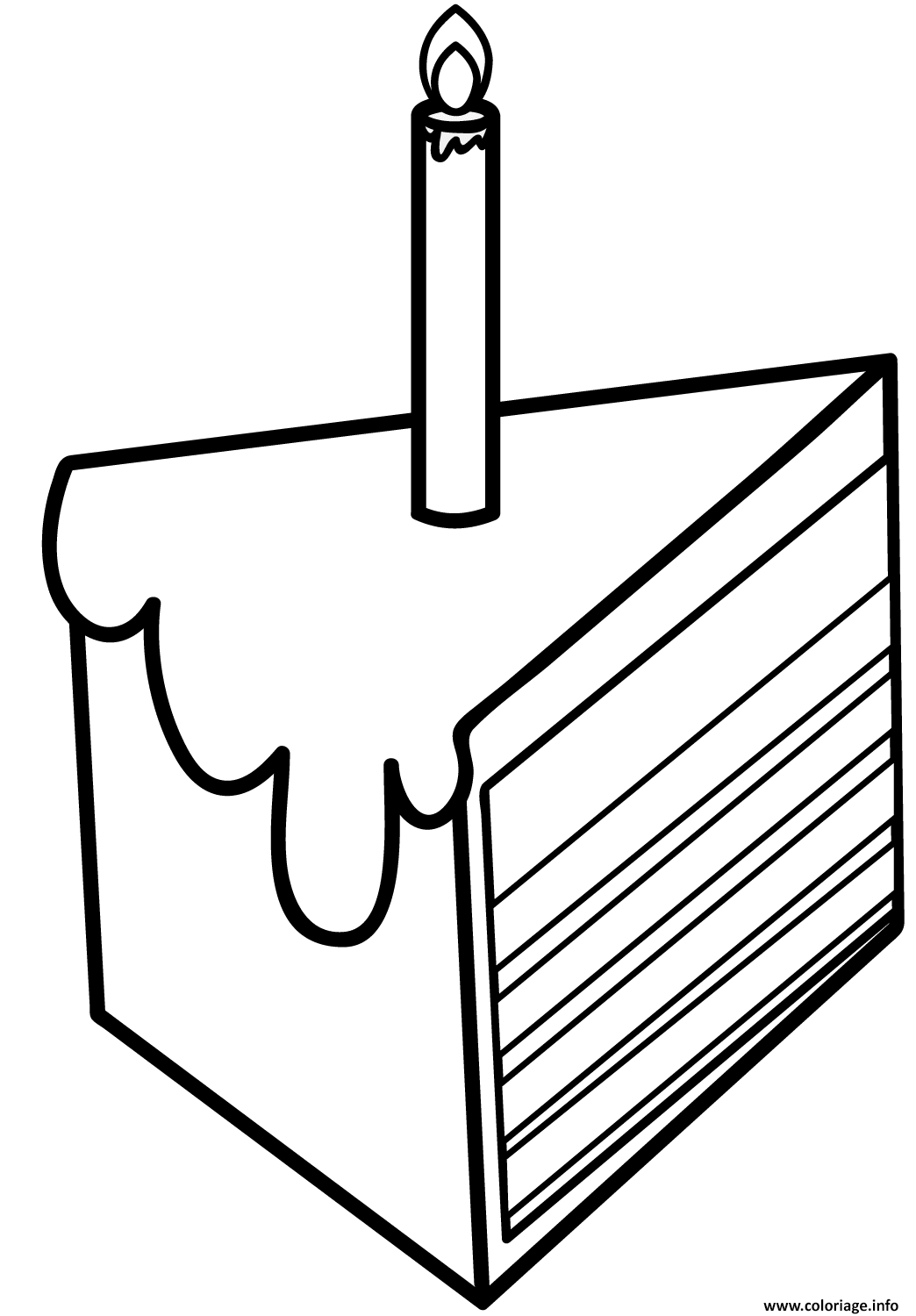 Dessin une portion de gateau au chocolat Coloriage Gratuit à Imprimer