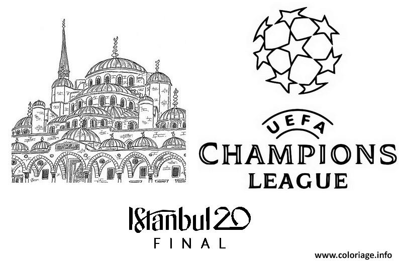 Dessin uefa champions league 2020 final istanbul Coloriage Gratuit à Imprimer