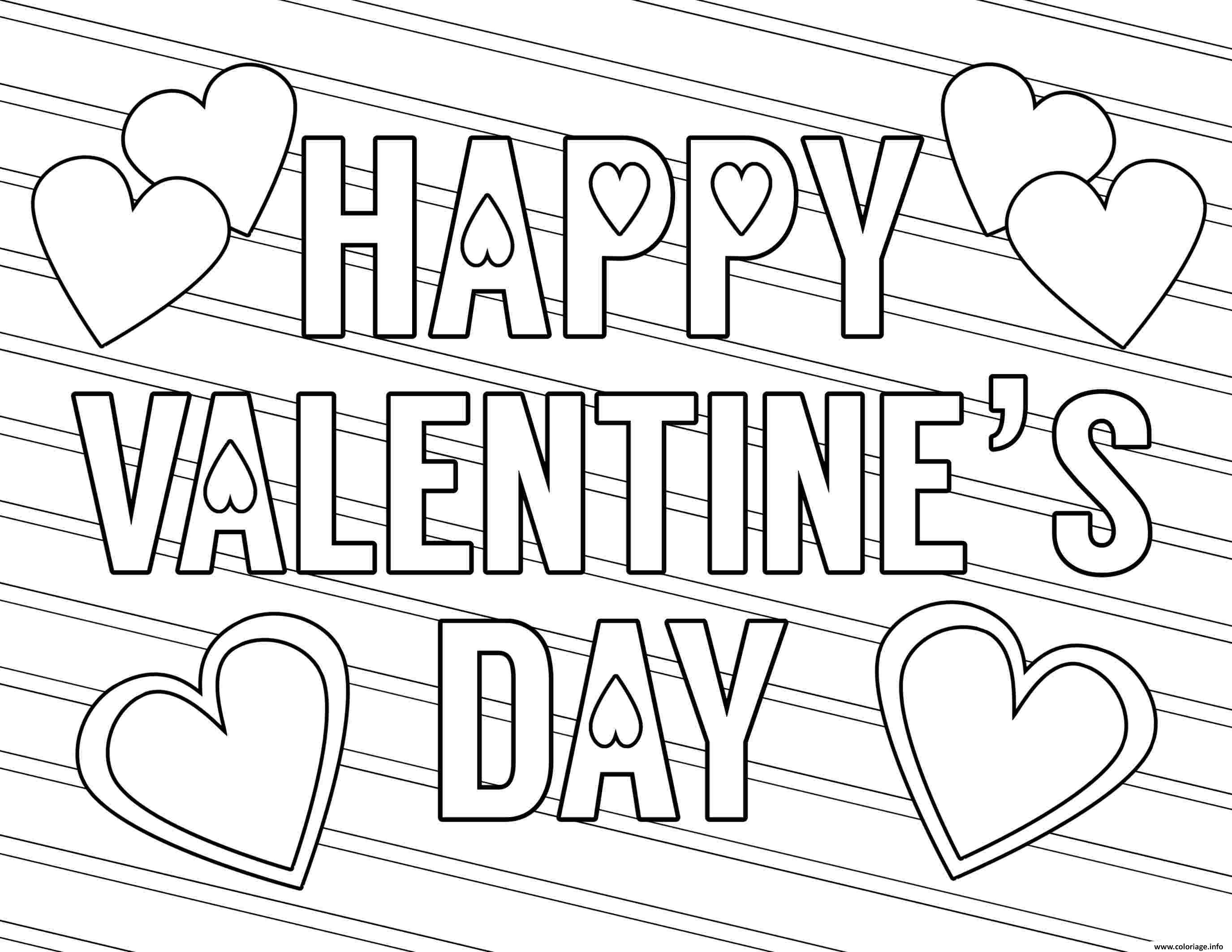 Coloriage Happy Valentines Day Free Love Dessin St valentin Imprimer