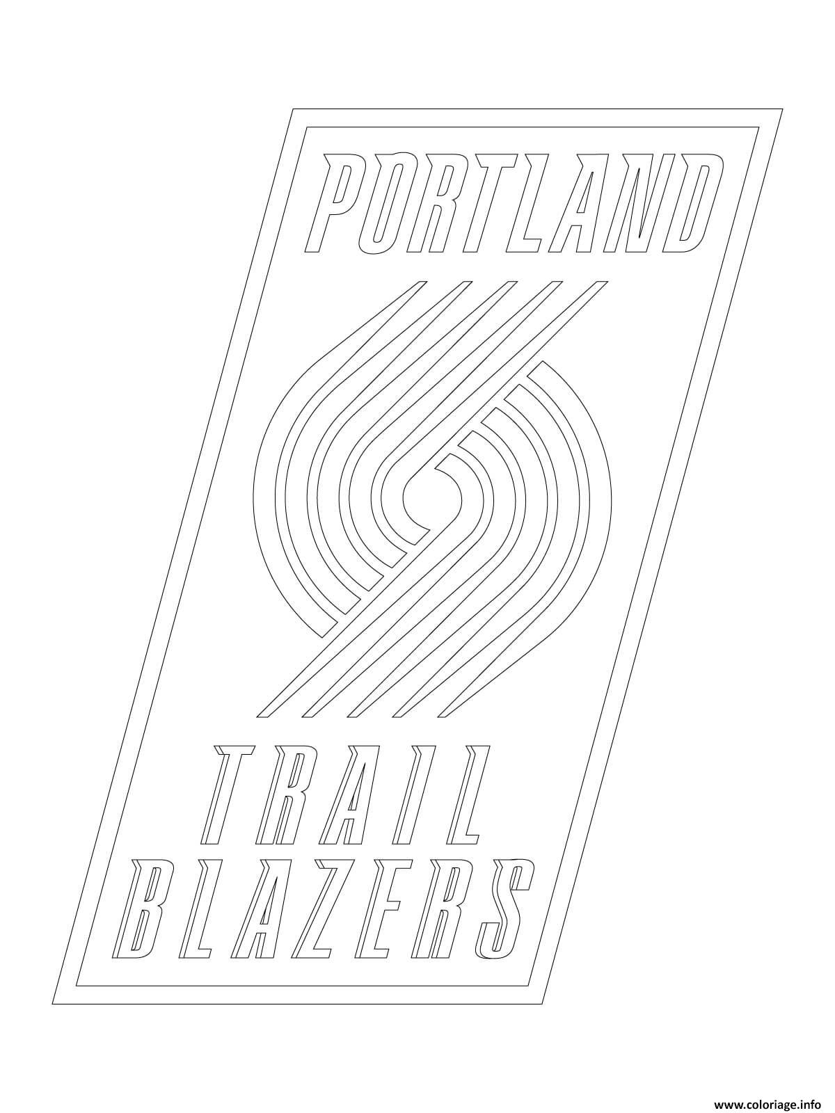 Coloriage Portland Trail Blazers Logo Nba Sport Dessin à Imprimer