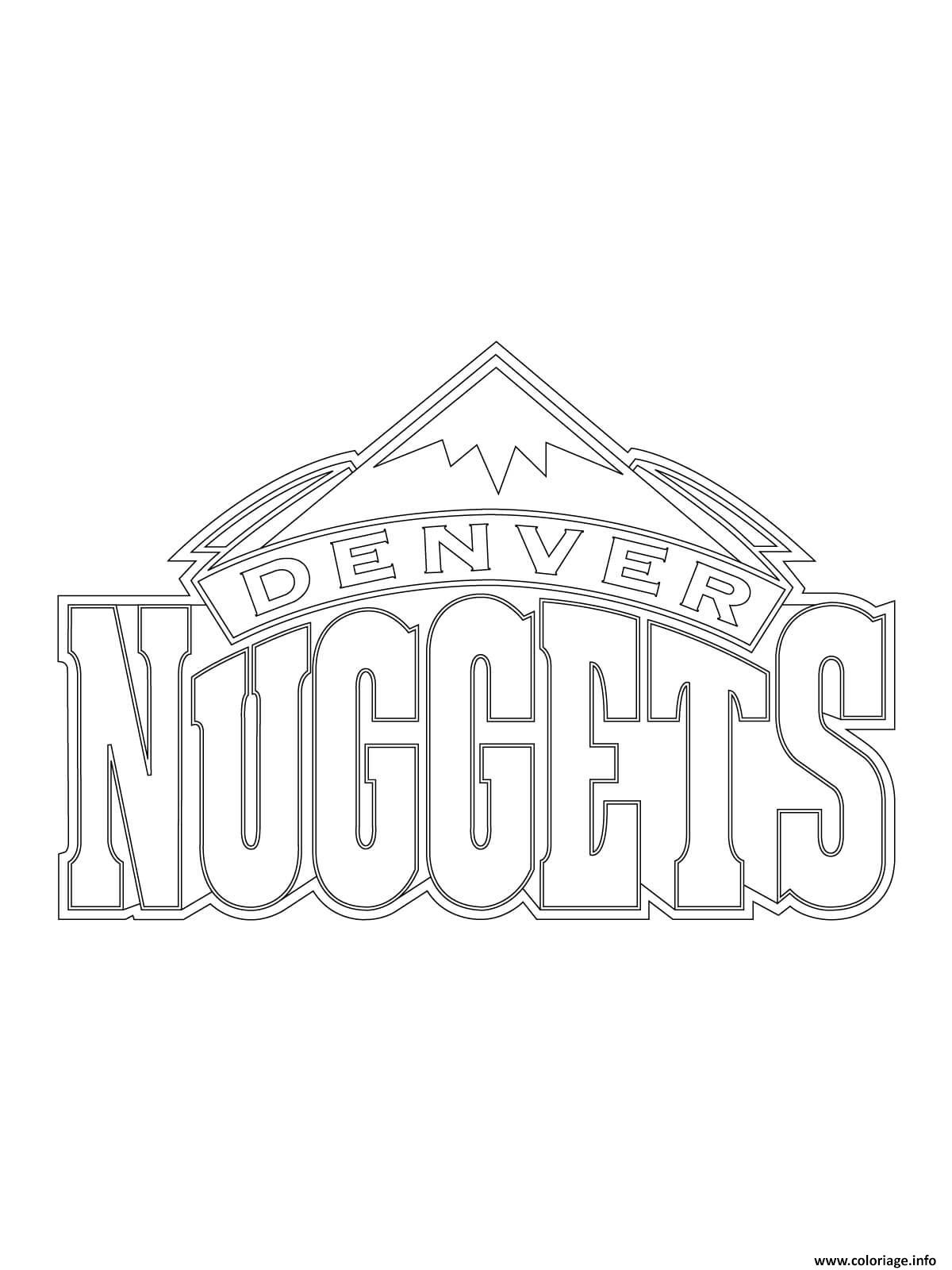 Coloriage Denver Nuggets Logo Nba Sport Dessin à Imprimer