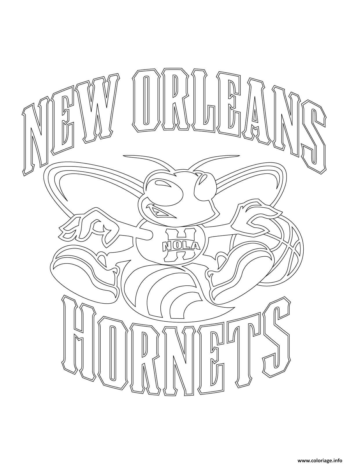 Coloriage New Orleans Hornets Logo Nba Sport Dessin à Imprimer