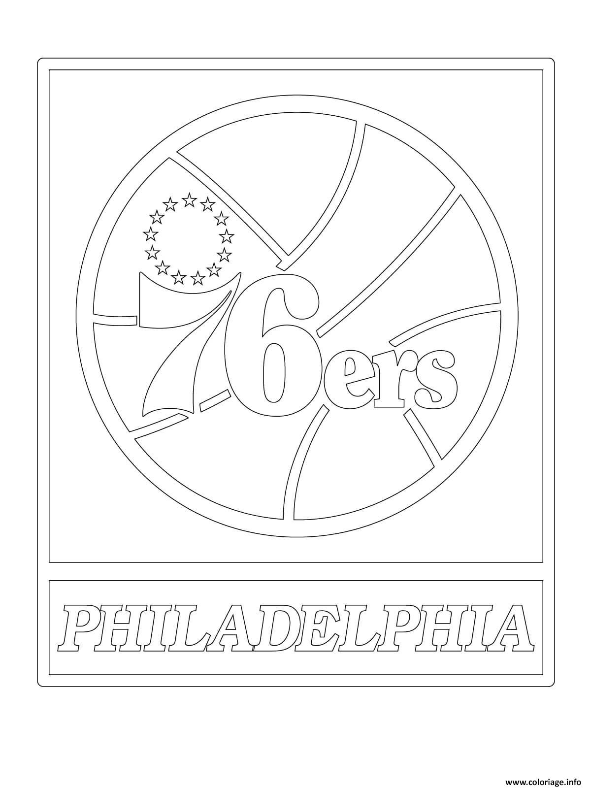 Dessin philadelphia 76ers logo nba sport Coloriage Gratuit à Imprimer