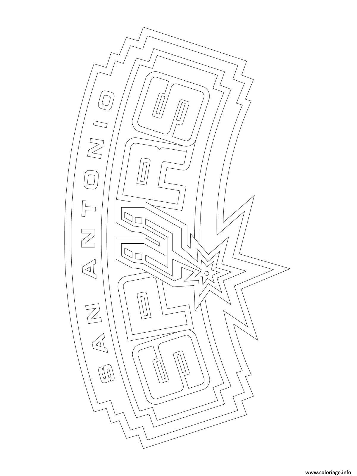 Coloriage San Antonio Spurs Logo Nba Sport Dessin à Imprimer