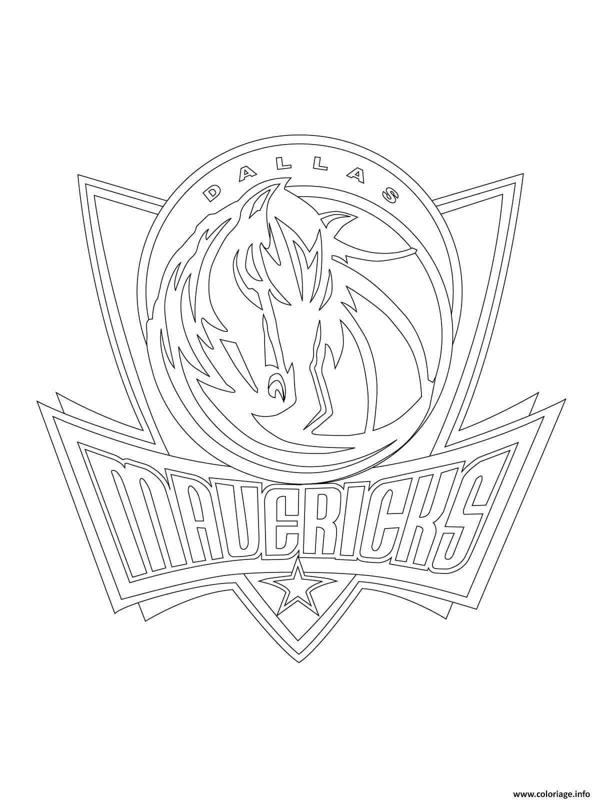 Coloriage Dallas Mavericks Logo Nba Sport Dessin à Imprimer