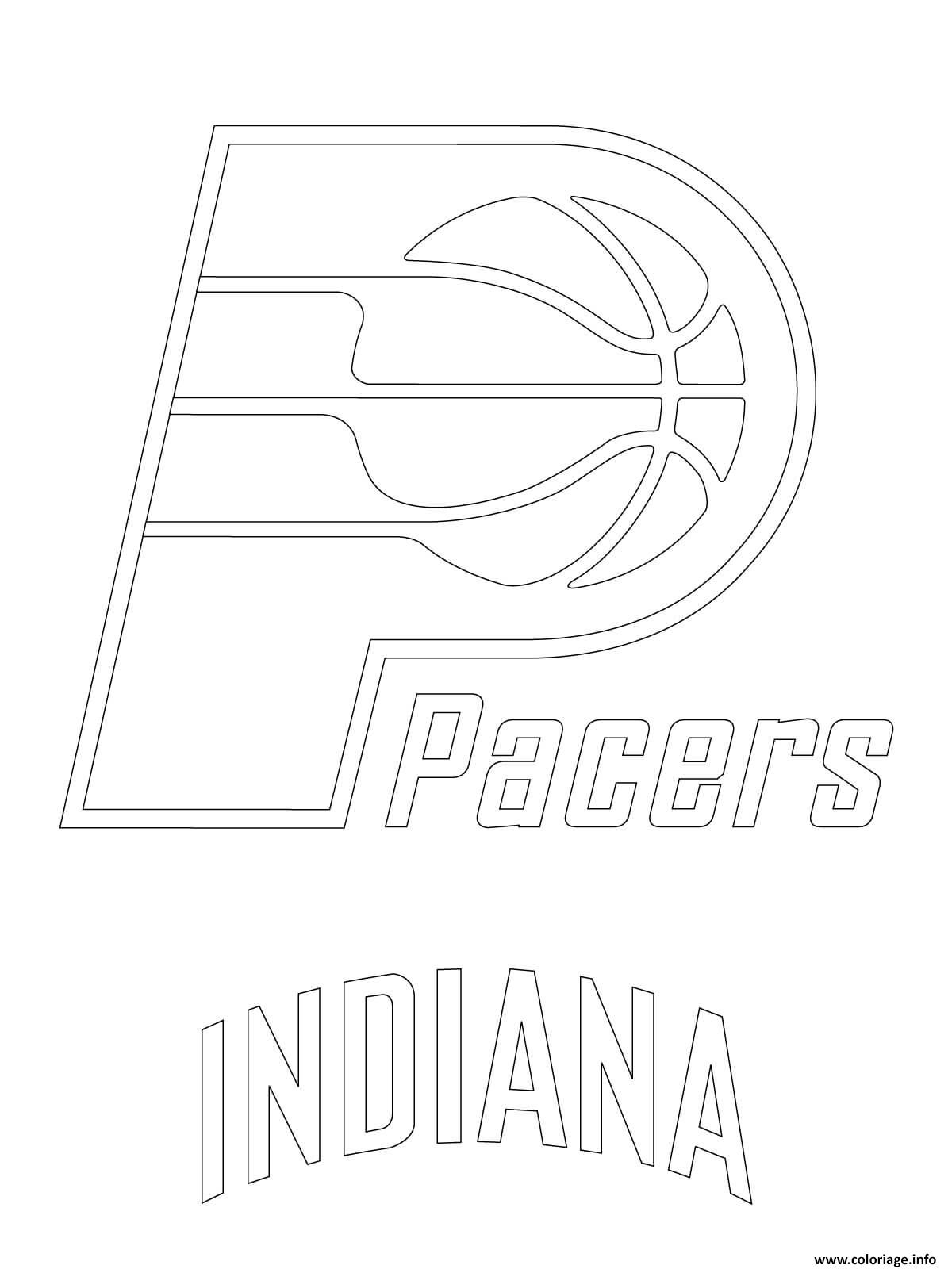 Coloriage Indiana Pacers Logo Nba Sport Dessin à Imprimer