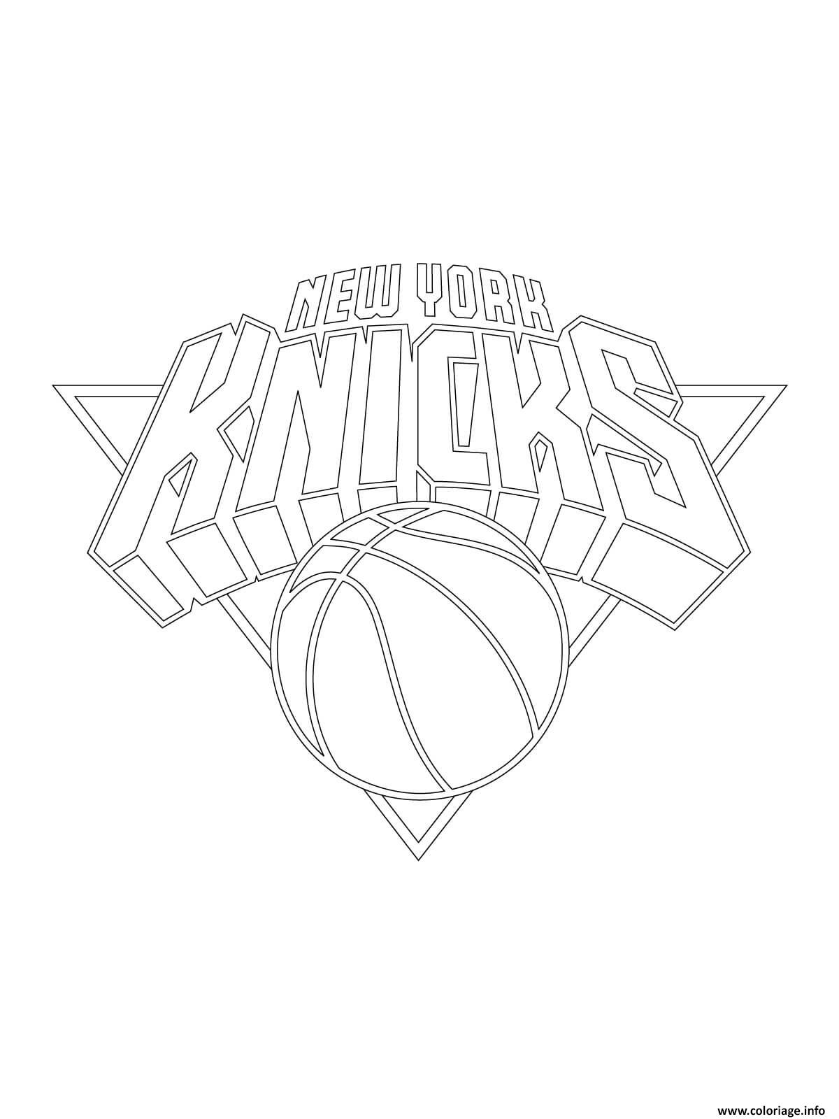 Coloriage New York Knicks Logo Nba Sport Dessin à Imprimer